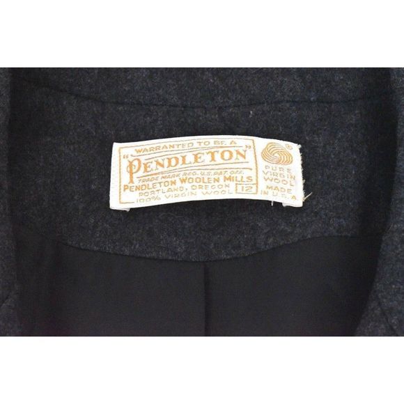 Pendleton Womens Wool Gray 3 Button Blazer Jacket Size 12 Lined *flaw - Picture 8 of 8